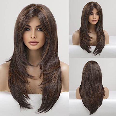 Full Head Wig Medium Dark Brown - Premium  from Hairee - Just Rs.6450! Shop now at Hairee